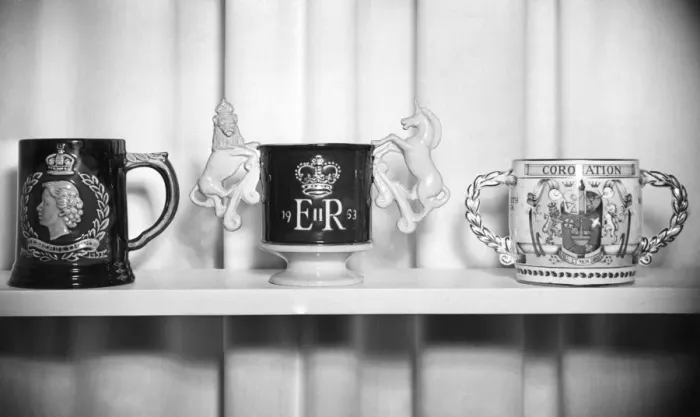 Framed Print : Coronation Souvenir Three Souvenir Mugs for the Coronation 11 November Framed Print : Coronation Souvenir Three Souvenir Mugs for the Coronation 11 November
