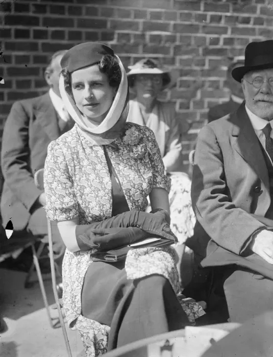 Framed Print : Councillor Miss Joan Vickers wears a novel Arab fashion when she attends the opening