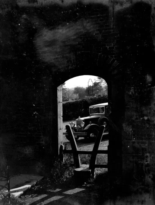 Framed Print : Country view of a motorcar at Penshurst, Kent. 1933 Framed Print : Country view of a motorcar at Penshurst, Kent. 1933