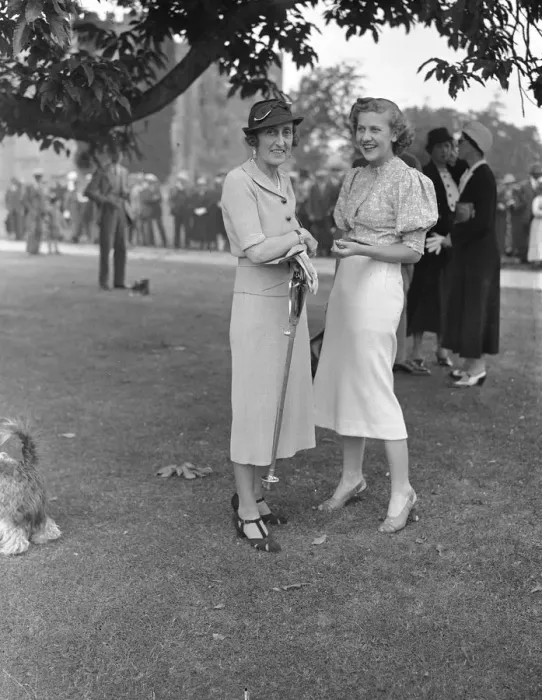 Framed Print : At the Cowdray Park Polo Tournament at Midhurst in Sussex, Lady Cowdray with her Framed Print : At the Cowdray Park Polo Tournament at Midhurst in Sussex, Lady Cowdray with her