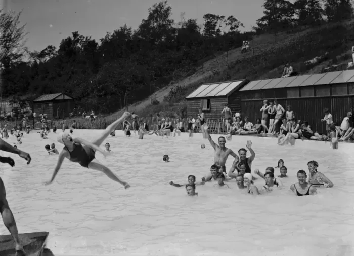 Framed Print : Crayford swimming pool, Bexley. 1935 Framed Print : Crayford swimming pool, Bexley. 1935