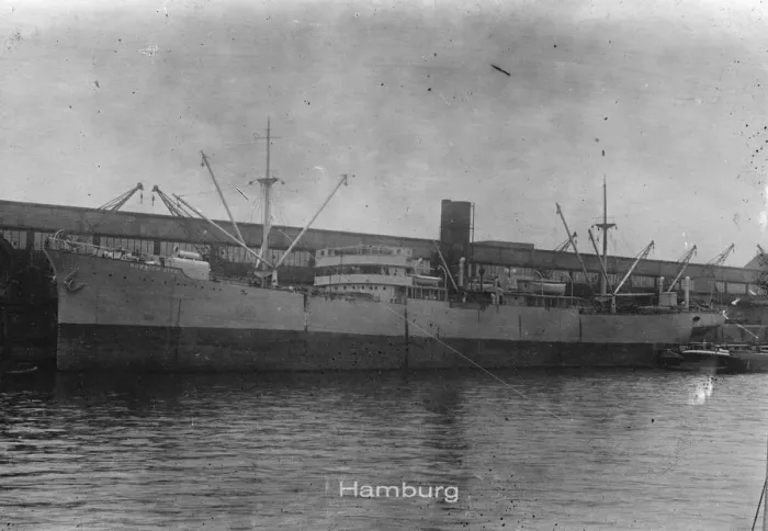 Framed Print : Crew of British steamer rescued. The City of Norwich ( pictured here in Hamburg Framed Print : Crew of British steamer rescued. The City of Norwich ( pictured here in Hamburg