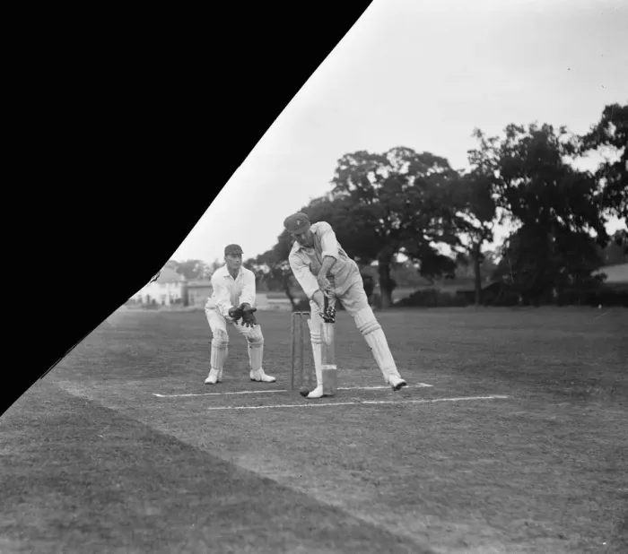 Framed Print : Cricket match between agencies and journalists at Wembley. Kelleway batting. 16 Framed Print : Cricket match between agencies and journalists at Wembley. Kelleway batting. 16