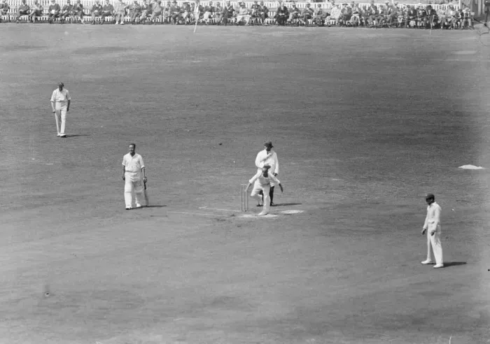 Framed Print : Cricket at the Oval. Freeman, the Kent slow bowler, at work against the Surrey batsman