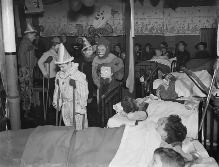 Framed Print : Crippled childrens circus at Alexandra Hospital in Swanley, Kent. 1938 Framed Print : Crippled childrens circus at Alexandra Hospital in Swanley, Kent. 1938
