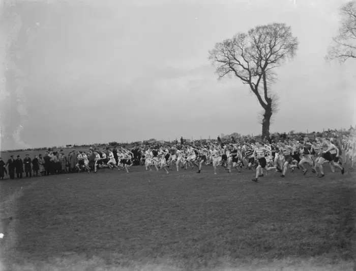 Framed Print : Cross country race Darenth, Kent. The start. 1937 Framed Print : Cross country race Darenth, Kent. The start. 1937