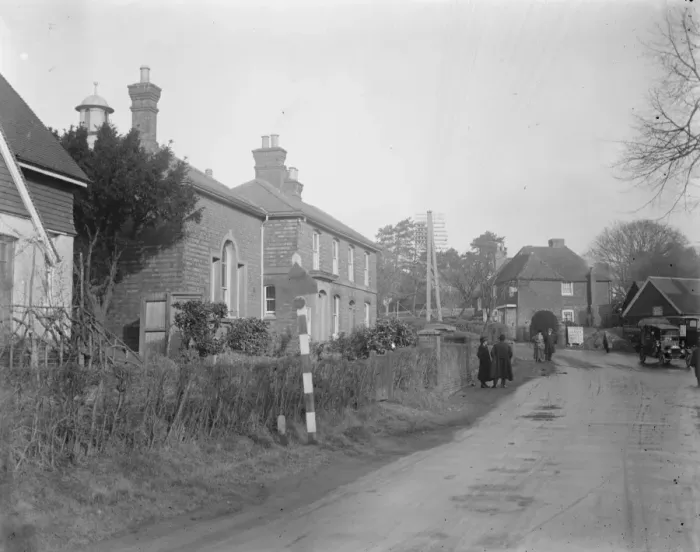Framed Print : The Crowborough murder charge. A view of Mark Cross Police Court, with its village surroundings Framed Print : The Crowborough murder charge. A view of Mark Cross Police Court, with its village surroundings