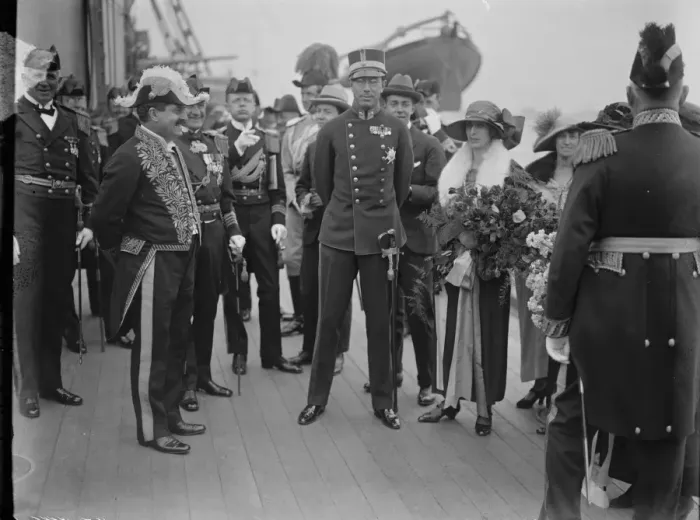 Framed Print : The Crown Prince of Sweden and Lady Louise Mountbatten visit the Swedish Battle Squadron Framed Print : The Crown Prince of Sweden and Lady Louise Mountbatten visit the Swedish Battle Squadron