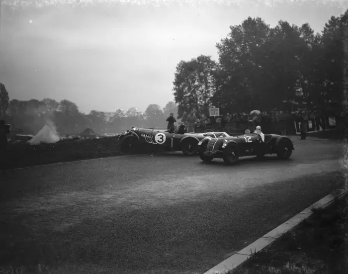 Framed Print : A D Taylor and A E Abcassis competing in the Crystal Palace road racing. As a driver