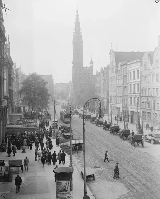 Framed Print : Dantzig, Poland The Rathaus and Market place 24 October 1921
