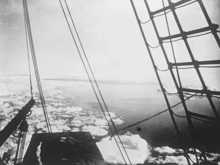 Framed Print : Daring attempt to drift across polar sea. Helplessly locked in ice for twenty four months Framed Print : Daring attempt to drift across polar sea. Helplessly locked in ice for twenty four months