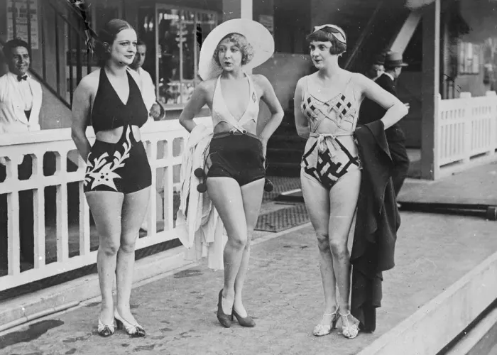 Framed Print : Daring bathing costumes shown at Paris parade. Some of the most daring bathing Framed Print : Daring bathing costumes shown at Paris parade. Some of the most daring bathing