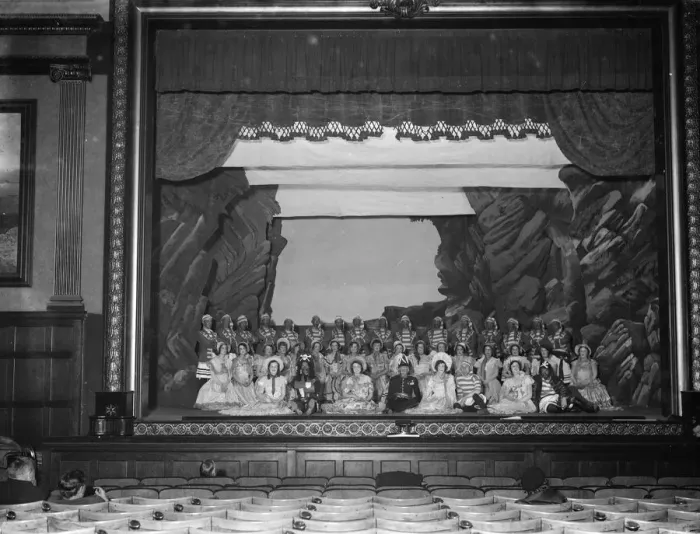 Framed Print : The Dartford Amateur Dramatic Society pose for a group photo. 24 February 1936 Framed Print : The Dartford Amateur Dramatic Society pose for a group photo. 24 February 1936