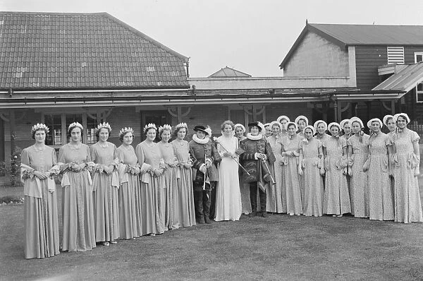 The Dartford Carnival Queen and her attendees at the her coronation. 1937