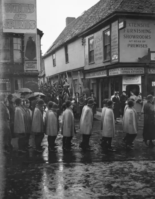Framed Print : The Dartford girl guides during their parade in Dartford, Kent. 1937 Framed Print : The Dartford girl guides during their parade in Dartford, Kent. 1937