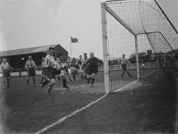 Framed Print : Dartford versus Northfleet. Action from the game. 1939