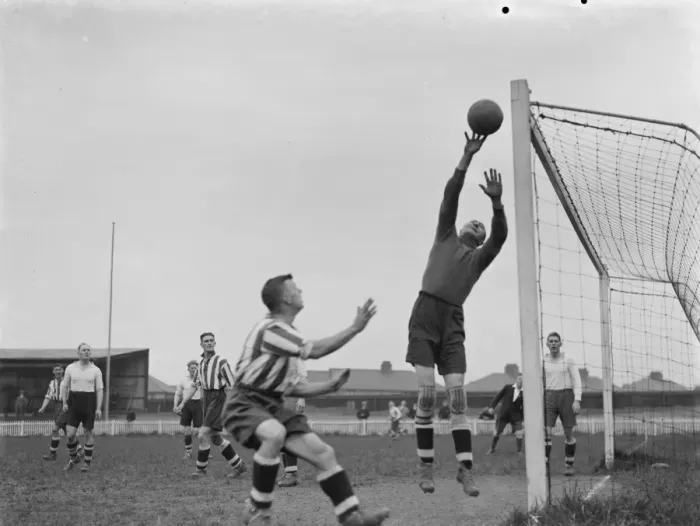 Framed Print : Dartford versus Sheppey, football. Goal mouth action. 1937 Framed Print : Dartford versus Sheppey, football. Goal mouth action. 1937