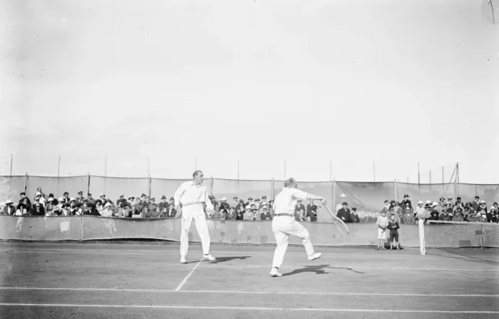 Framed Print : Davis Cup tennis at Deauville Mr Roper Barrett and Mr R G N Turnbull playing 28 Framed Print : Davis Cup tennis at Deauville Mr Roper Barrett and Mr R G N Turnbull playing 28