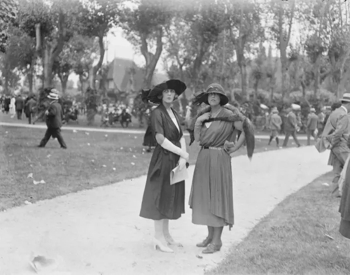 Framed Print : At Deauville Races. Princess de Bourbon and Miss Paula Gellibrand. 11 August 1921