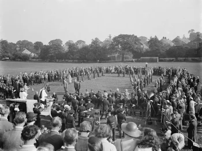 Framed Print : Dedication of the Blackfen British Legion Standard. 26 September 1937 Framed Print : Dedication of the Blackfen British Legion Standard. 26 September 1937
