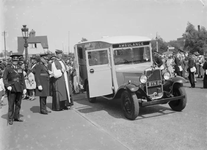 Framed Print : Dedication of a new ambulance at Crayford. 1935