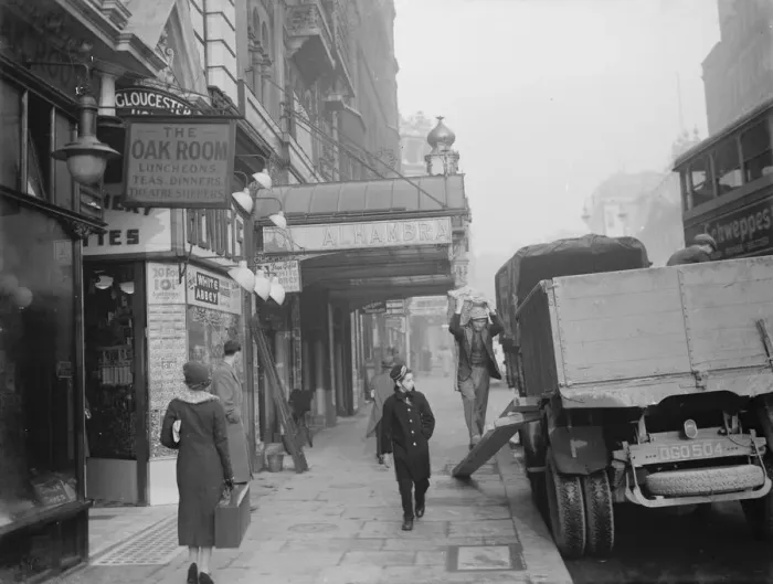 Framed Print : The demolition of Alhambra Theatre in the West End of London. 1936 Framed Print : The demolition of Alhambra Theatre in the West End of London. 1936