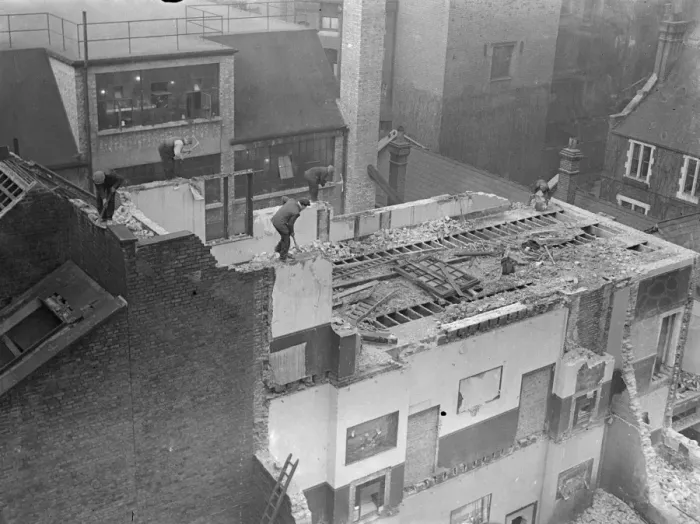 Framed Print : Demolition work to make way for ? 40, 000 centre at Toynbee Hall. Demolition work