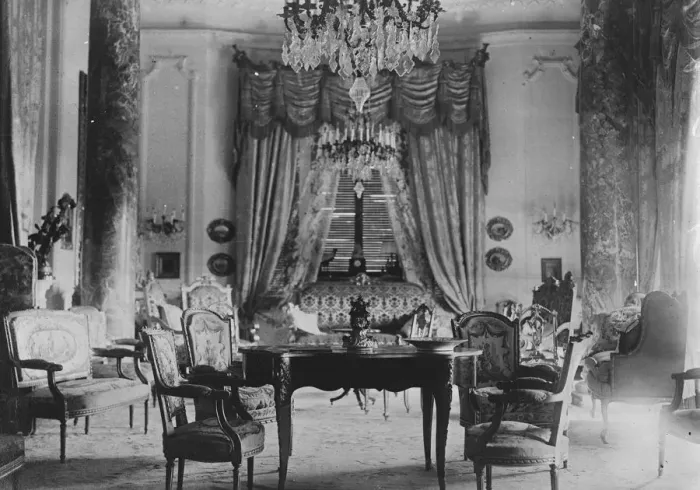 Framed Print : Devachant castle Sanremo, Italy. The hall in which the conference will meet 17
