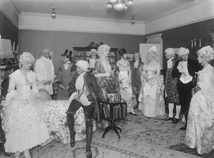 Framed Print : The Devonshire House Ball Miss Rose Richards receives her guest at Hyde Park