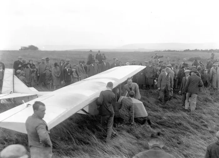 Framed Print : Ditchling Beacon, South Downs East Sussex, England Inter Club Gliding meeting