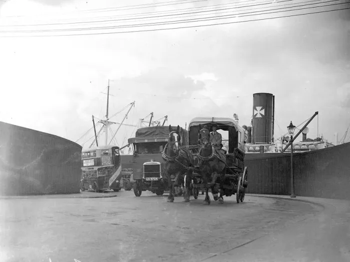 Framed Print : Docks traffic. 1934 Framed Print : Docks traffic. 1934