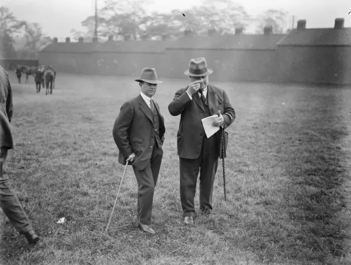 Framed Print : Doncaster St Leger meeting in Doncastor George STern ( left ) the French Jockey 13 Framed Print : Doncaster St Leger meeting in Doncastor George STern ( left ) the French Jockey 13