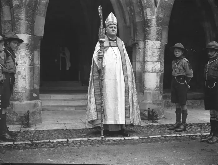 Framed Print : Dr FT Woods, Bishop of Winchester ( late Peterborough ) after his enthronement Framed Print : Dr FT Woods, Bishop of Winchester ( late Peterborough ) after his enthronement