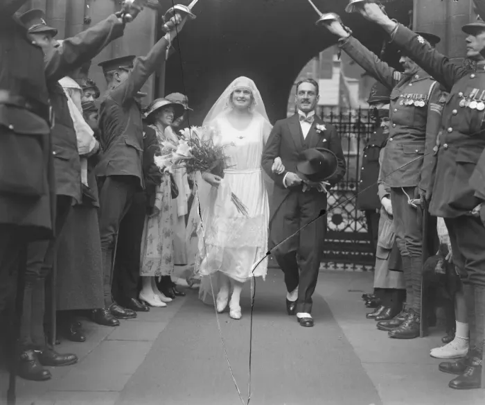 Framed Print : Draggon Guards Officer Weds Mr K B Stanley 4th Royal Irish Dragoon Guards and Miss Framed Print : Draggon Guards Officer Weds Mr K B Stanley 4th Royal Irish Dragoon Guards and Miss