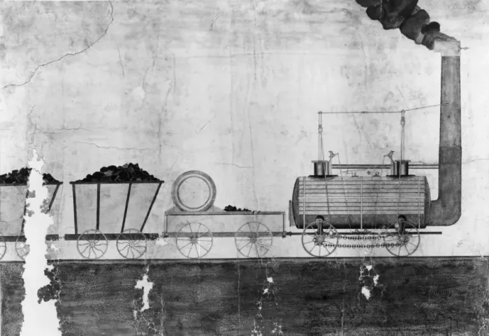 Framed Print : Drawing of Killingworth locomotive 1815-1820 Framed Print : Drawing of Killingworth locomotive 1815-1820