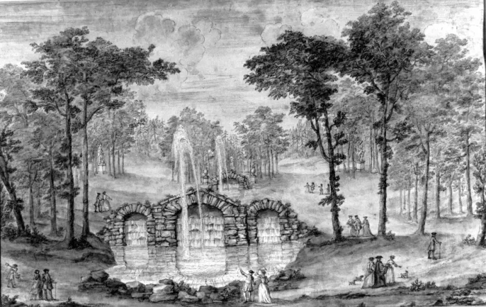 Framed Print : Drawing by William Kent for the Cascades at Rousham Framed Print : Drawing by William Kent for the Cascades at Rousham
