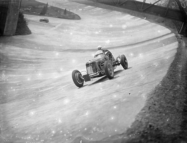 Drivers practice at Brooklands for Easter Monday meeting. Drivers practised