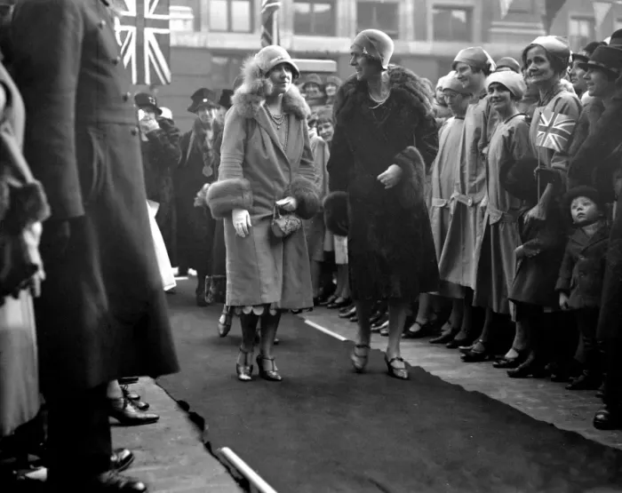 Framed Print : The Duchess of York with Lady Crosfield at the opening of the new building of Framed Print : The Duchess of York with Lady Crosfield at the opening of the new building of