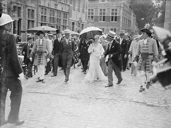 Duke and Duchess of York in Brussels for British week. 1 July 1935