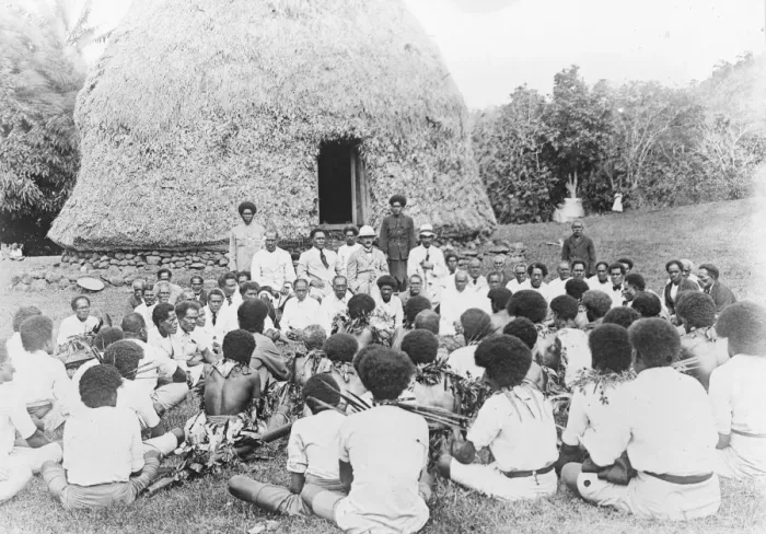 Framed Print : Duke and Duchess of Yorks tour to visit Suva, Fiji Islands. The Native Parliament in Session Framed Print : Duke and Duchess of Yorks tour to visit Suva, Fiji Islands. The Native Parliament in Session