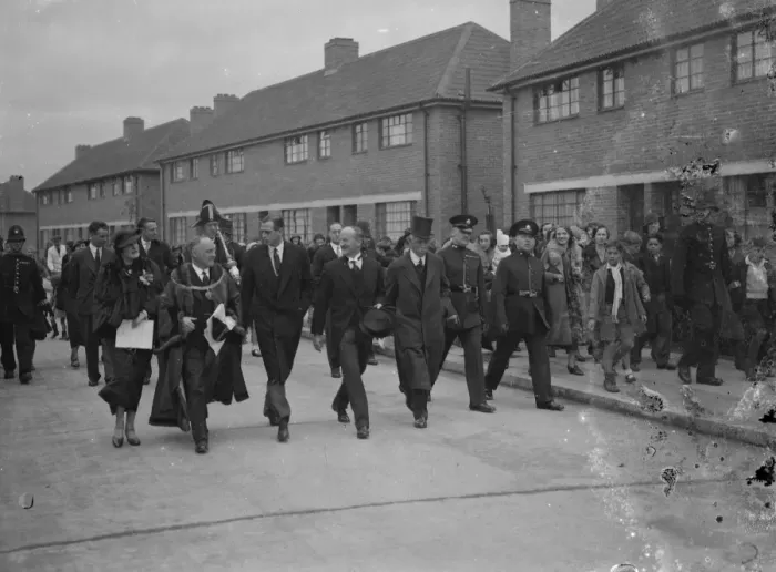Framed Print : Duke of Kent opens new housing estate. The Duke of Kent opened the Hampstead Council s Framed Print : Duke of Kent opens new housing estate. The Duke of Kent opened the Hampstead Council s