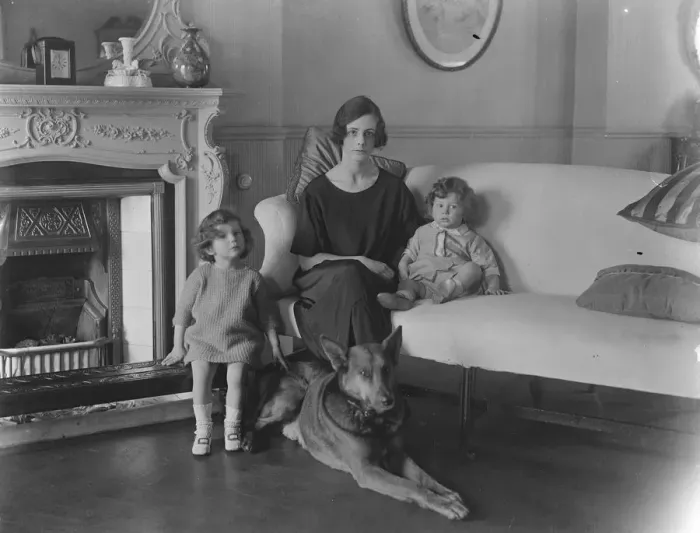 Framed Print : Earls Grandchildren with their big pet Wolf Lady Evelyn Graham, daughter of the Earl of Lovelace Framed Print : Earls Grandchildren with their big pet Wolf Lady Evelyn Graham, daughter of the Earl of Lovelace