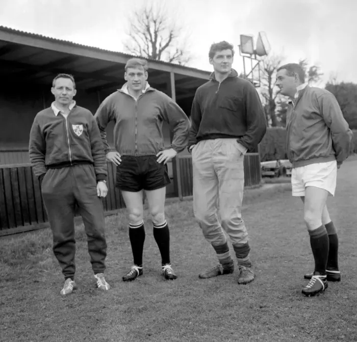 Framed Print : Eastbourne, Sussex: British Lions (left to right) R. Dawson, T. Kiernan, (Captain), W