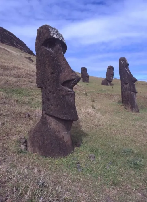Framed Print : Easter Island A few of the upright giant statues near the ancient volcanic quarry Framed Print : Easter Island A few of the upright giant statues near the ancient volcanic quarry