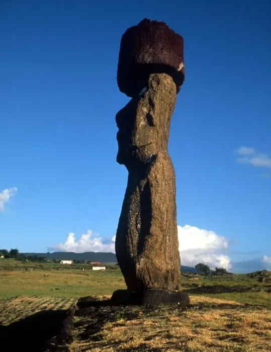 Framed Print : EASTER ISLAND - One of the upright giant statues near the ancient volcanic quarry Framed Print : EASTER ISLAND - One of the upright giant statues near the ancient volcanic quarry