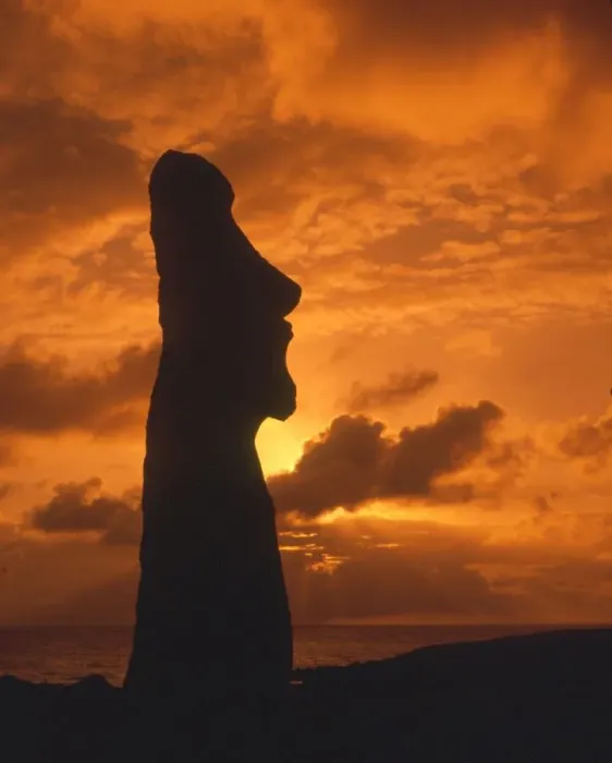 Framed Print : EASTER ISLAND - One of the upright giant statues near the ancient volcanic quarry Framed Print : EASTER ISLAND - One of the upright giant statues near the ancient volcanic quarry