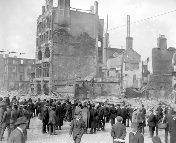 Framed Print : Easter Rising (originally captioned The Dublin rebellion) The ruins in Sackville