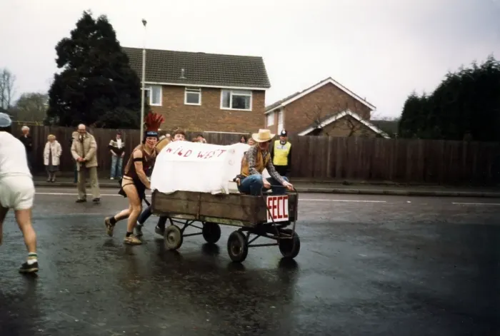 Framed Print : Edenbridge Pram Race in the 1970s Framed Print : Edenbridge Pram Race in the 1970s