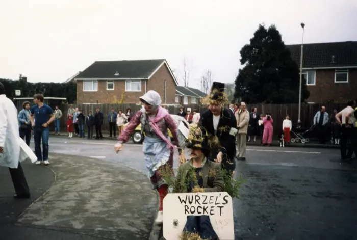 Framed Print : Edenbridge Pram Race in the 1970s Framed Print : Edenbridge Pram Race in the 1970s