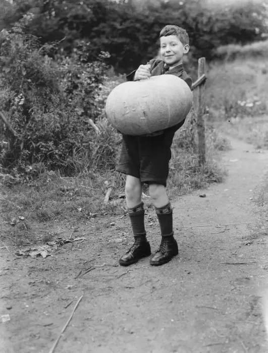 Framed Print : Edward Harrison from North Cray, Kent, poses with the pumpkin that he grew. 1938 Framed Print : Edward Harrison from North Cray, Kent, poses with the pumpkin that he grew. 1938